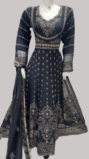 Chiffon Long Dress Black