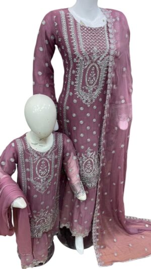 Chiffon Gararah Suit Pink