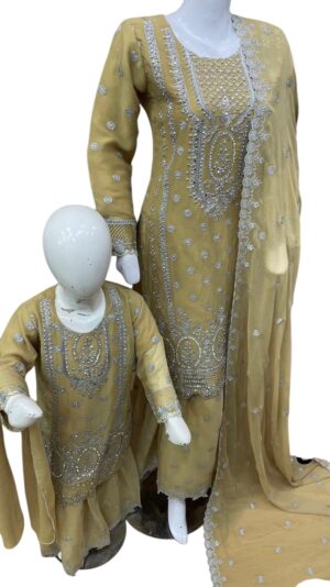 Chiffon Gararah Suit Yellow